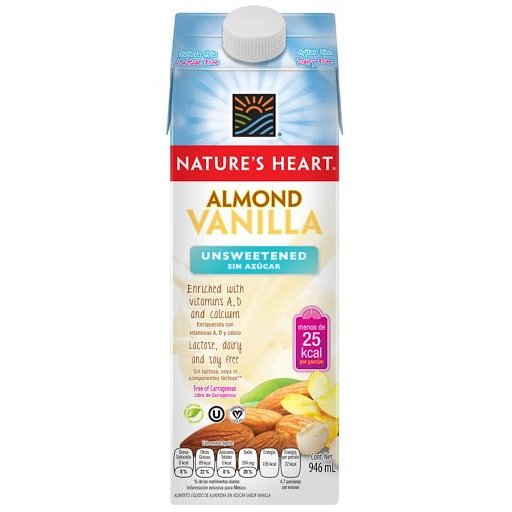 Natural Heart Vanilla Unsweetened Almond Milk 946ML