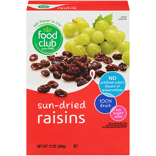 Food Club Raisins Carton 340G