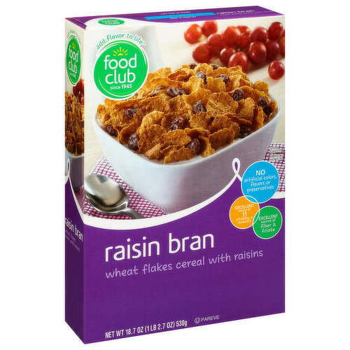 Food Club Cereal Raisin Bran 538G