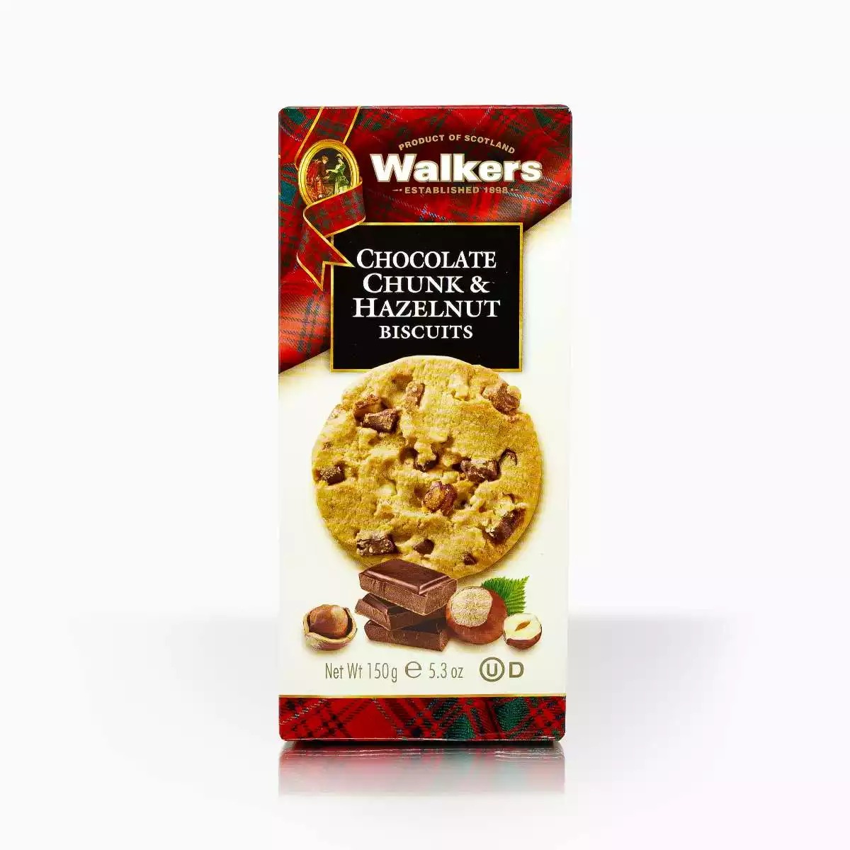 Walkers Chocolate Chunk And Hazelnut Biscuit 150G