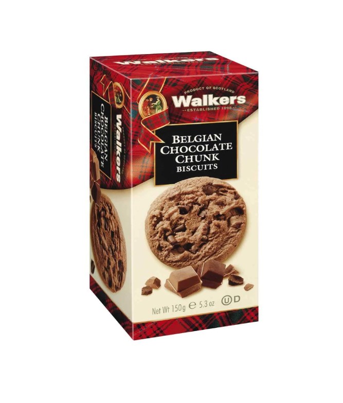 Walkers Belgium Chocolate Chunk Biscuit 150G