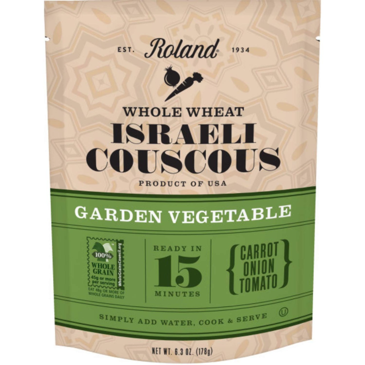 Roland Vegetable Whole wheat Israell Couscous 178G