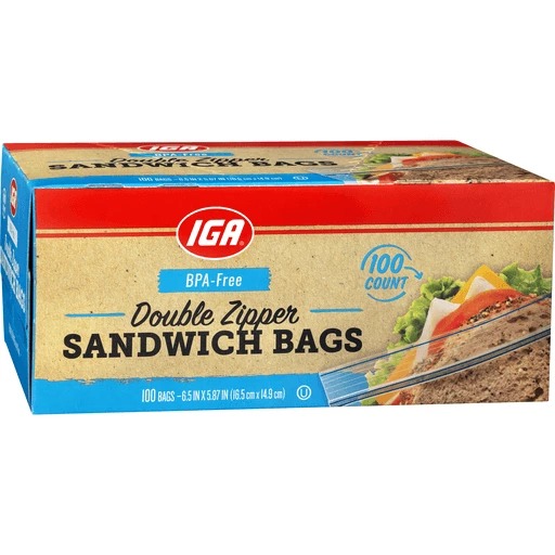 Iga Double Zip Sandwich Bags 50X (Each)