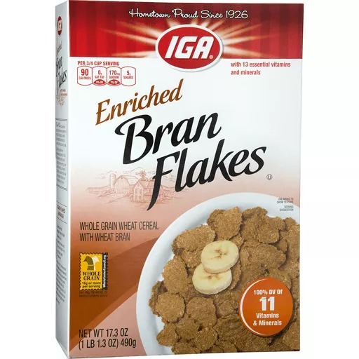Iga Bran Flakes Cereal 490G
