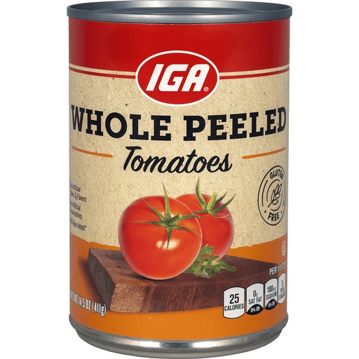 Iga Whole Peeled Tomatoes 411G