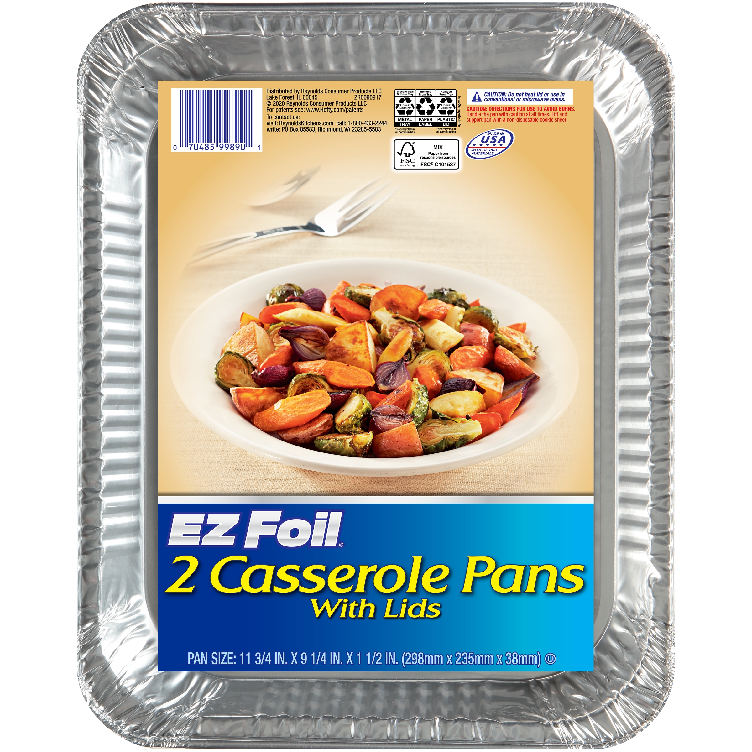 Casserole/Lasagna Pans With Cover (Each)