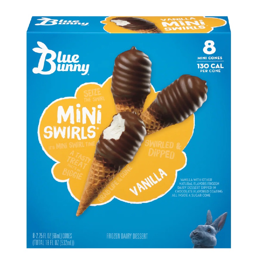 Blue Bunny Mini Swirl Vanilla 8X (Each)