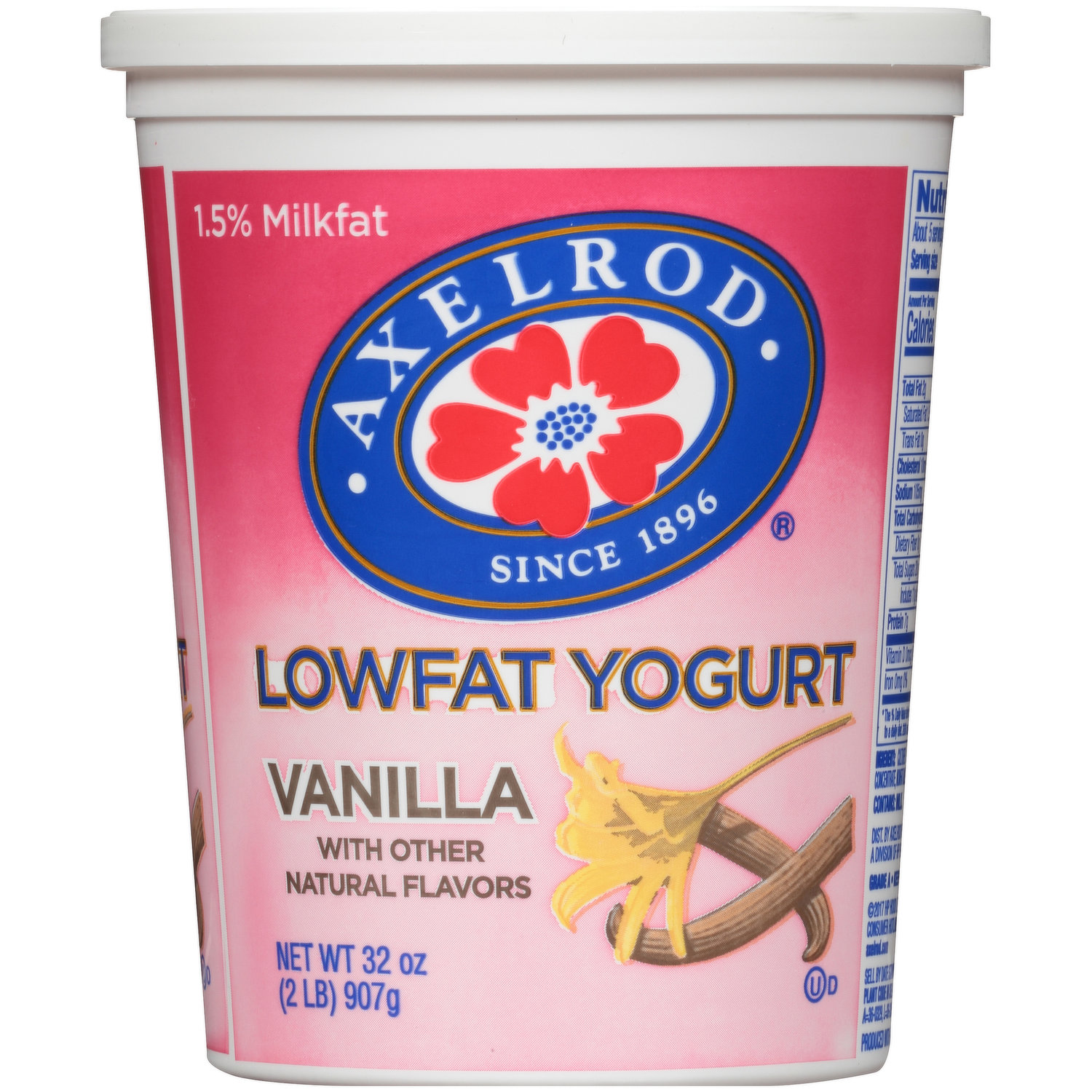 Axelrod Low Fat Vanilla Yogurt 907G
