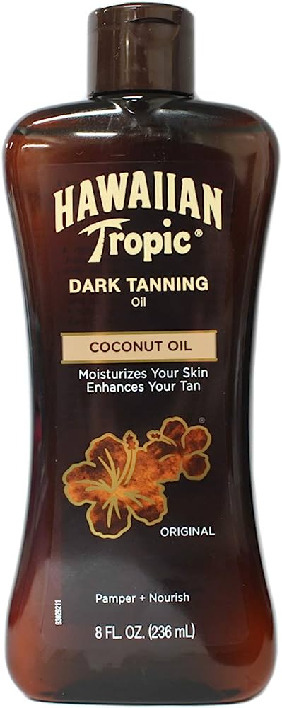 Hawaiian Trop Drk Tan Coconut Oil 474ML