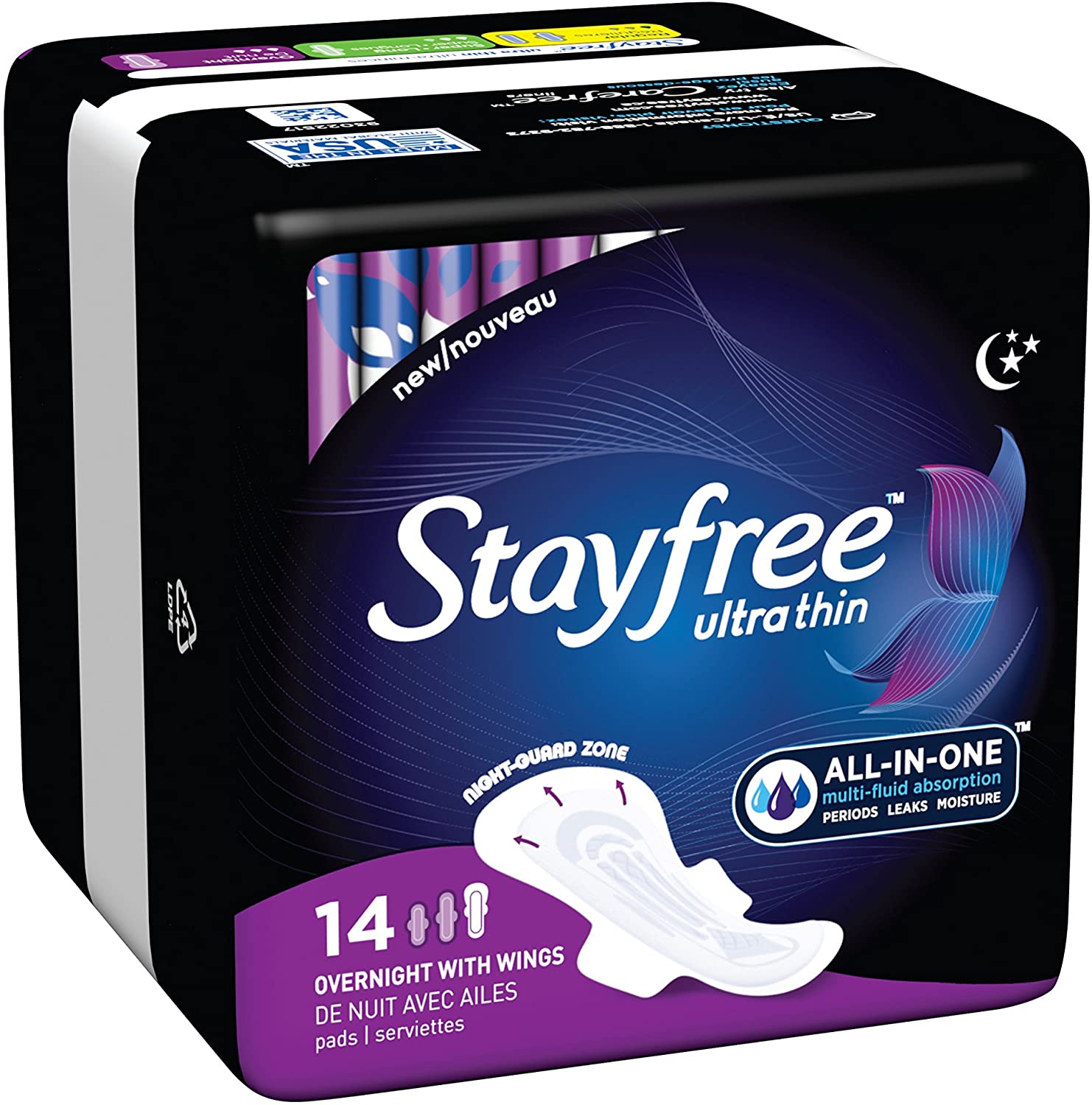 Stayfree Ultra thin Overnight with  Wings  14X (Each)