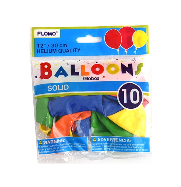 Flomo Balloons Assorted Color 10X (Each)