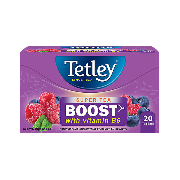 Tetley Super Tea Boost W/V/B6 20X (Each)
