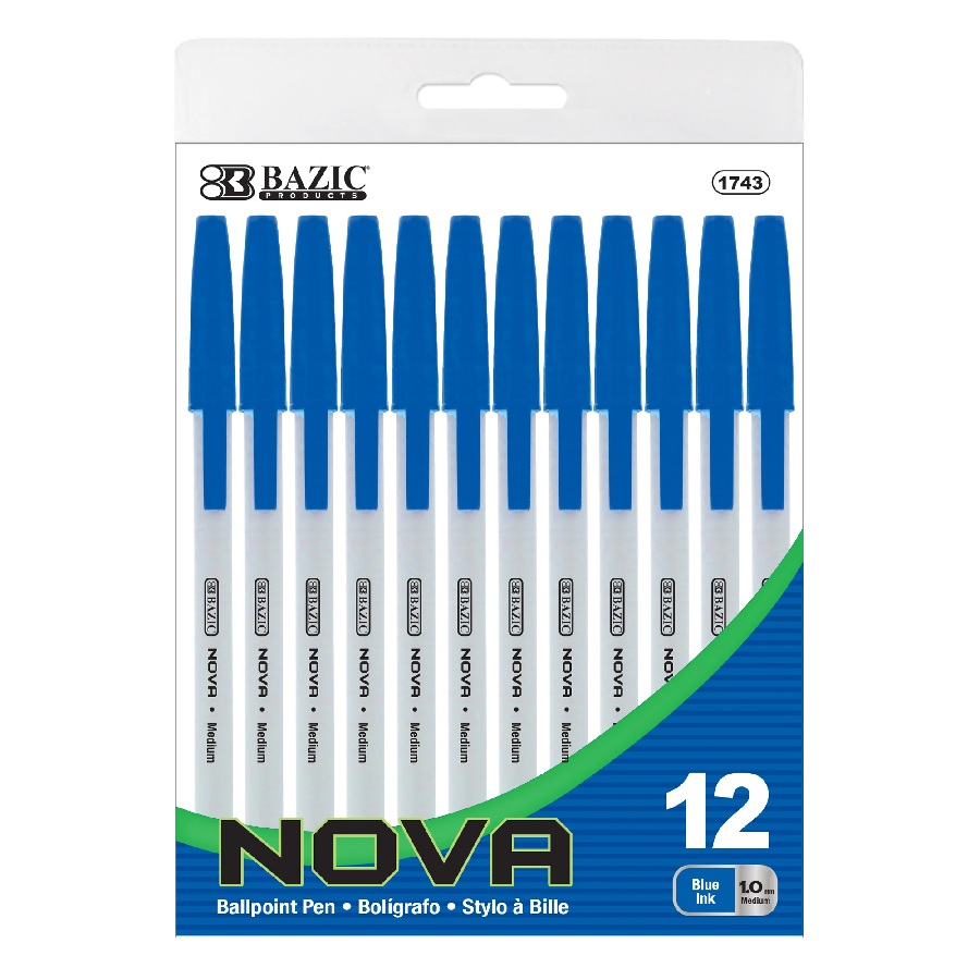 Bazic Nova Blue Stick Pen 12X (Each)