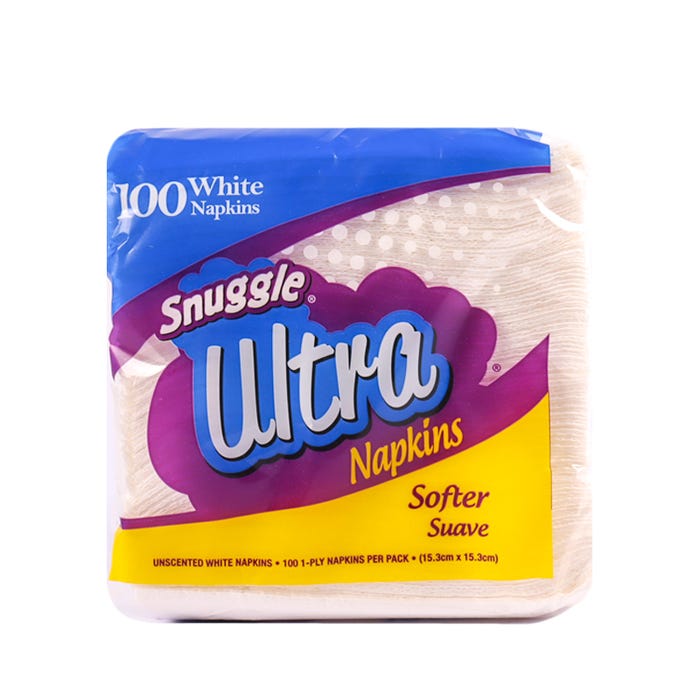 Snuggle Softer Suave Unscented White Napkins 100X (Each)