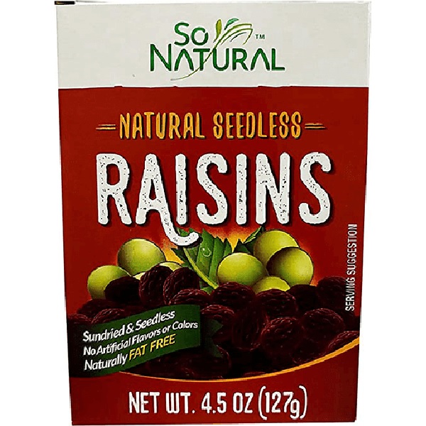 So Natural Seedless Raisins 128G