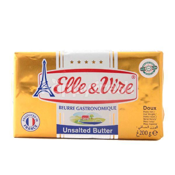 Elle & Vire Butter Unsalted Packet 200G