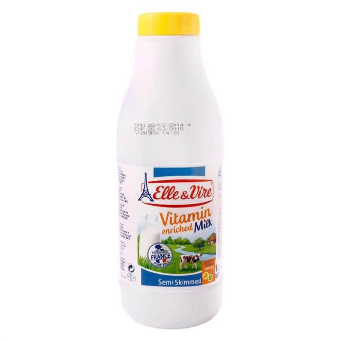 Elle & Vire 1/2 Skimmed Milk Bottle 1L