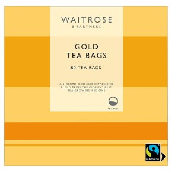 Waitrose Tea Gold Round Teabag 80X250G