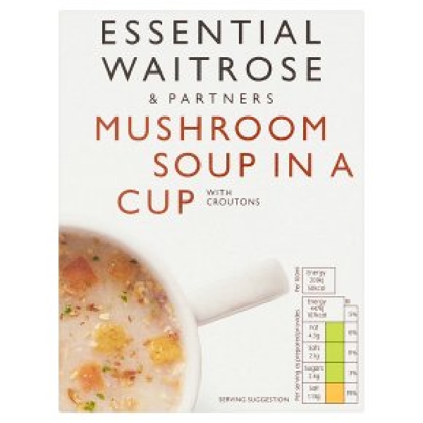 Waitrose Cup Soup Mushroom 4X24G