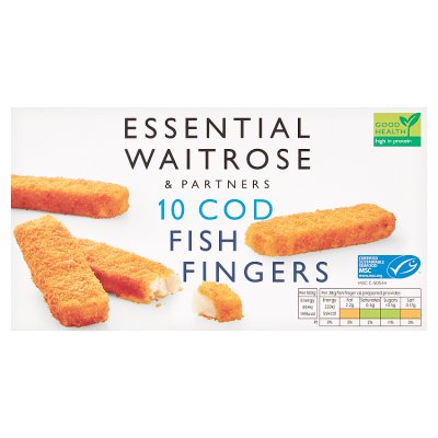 Waitrose Essential Frozen Cod Fish Finger 300G