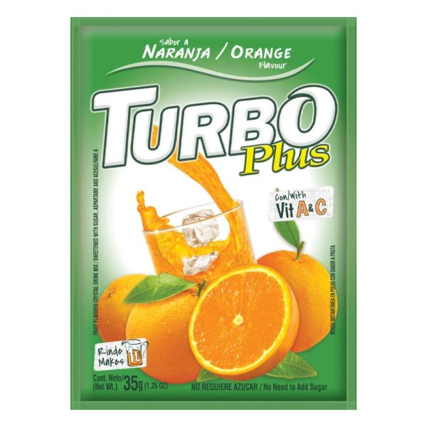 Turbo Plus Orange Drink Mix 35G
