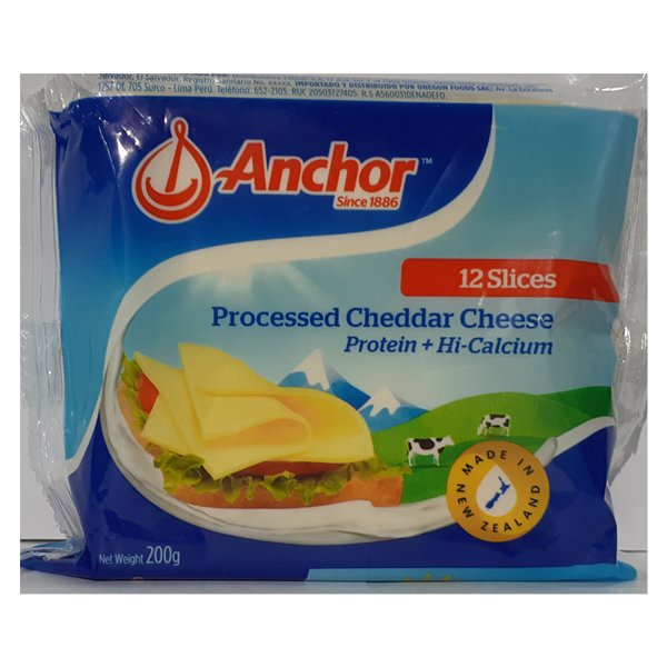 Anchor Processed Cheddar Color Slice 200G