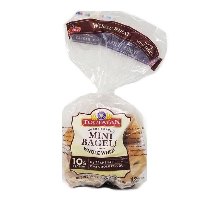 Toufayan Mini Whole Wheat Bagels 12X510G
