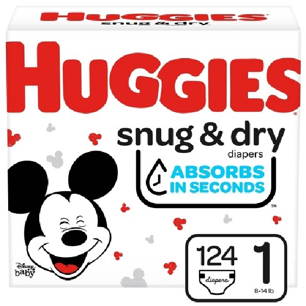 Huggies Snug Dry Sz1 Gig 124X  (Each)