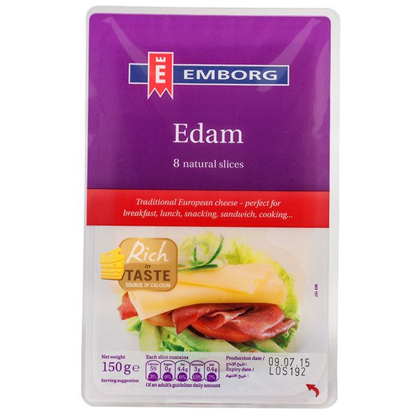 Emborg Edam Sliced Cheese 150G